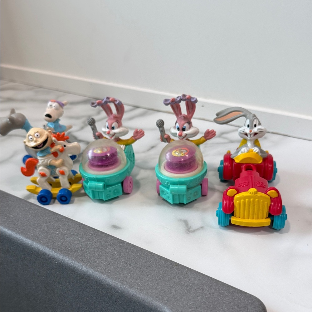Vintage Tiny Toon Adventures "Wacky Rollers" and Nickelodeon toys
